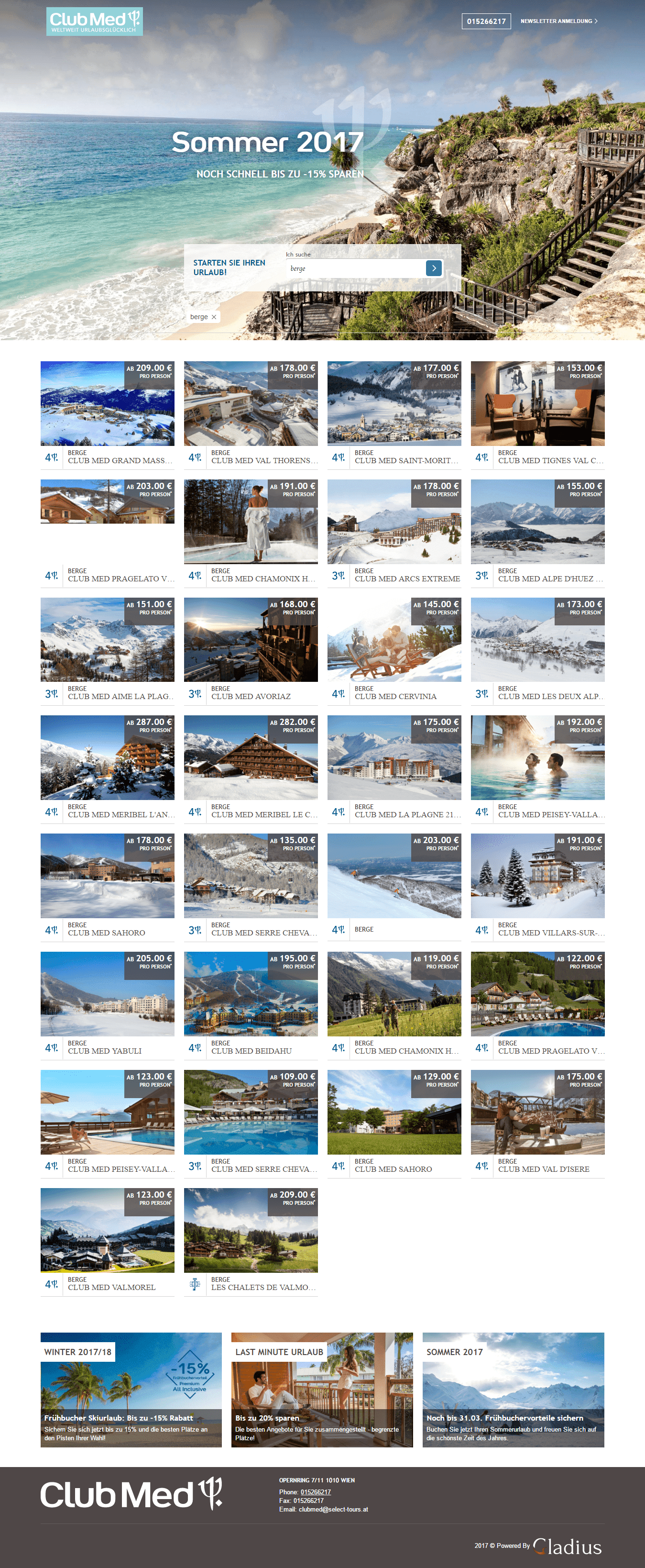 Clubmed website preview