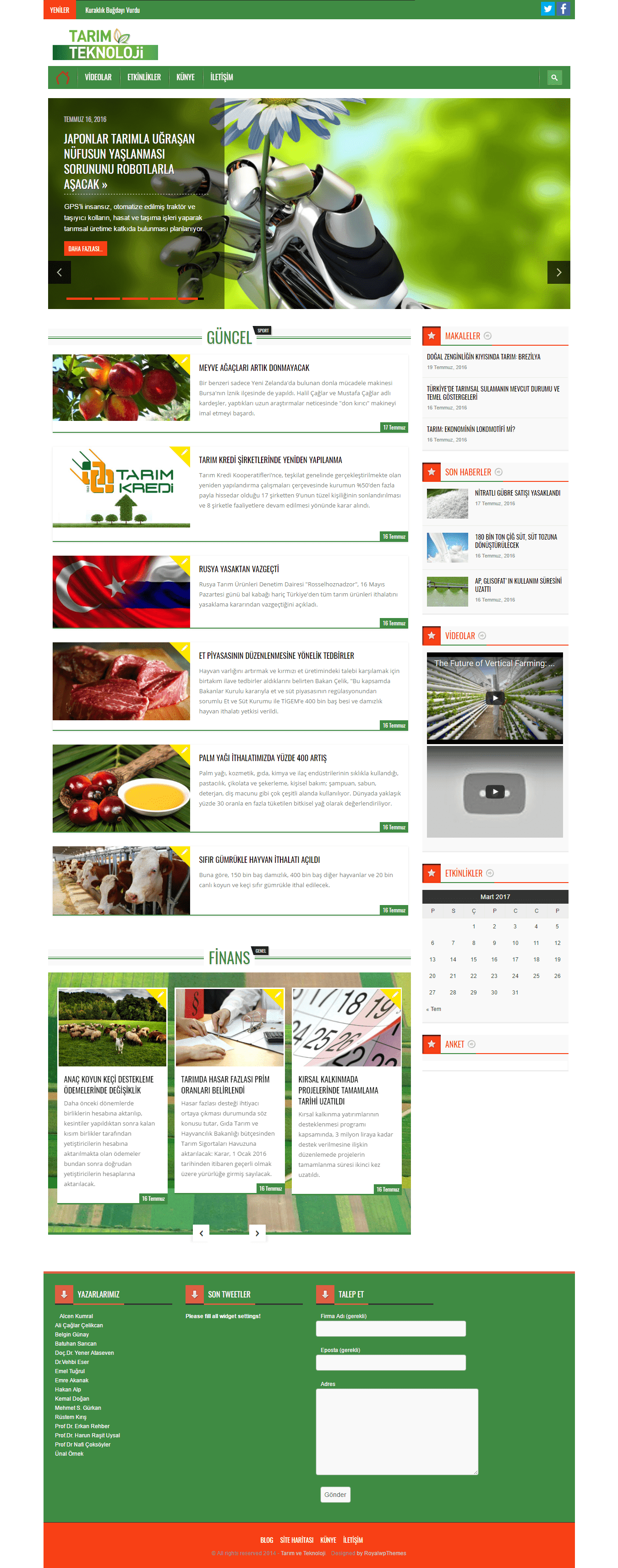 Tarimveteknoloji website preview